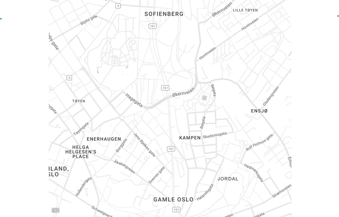Kart over Kampen og Botanisk Hage